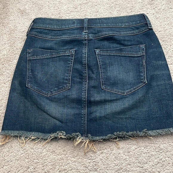 Express Straight Mini Mid-Rise Jean Skirt - Picture 2 of 5